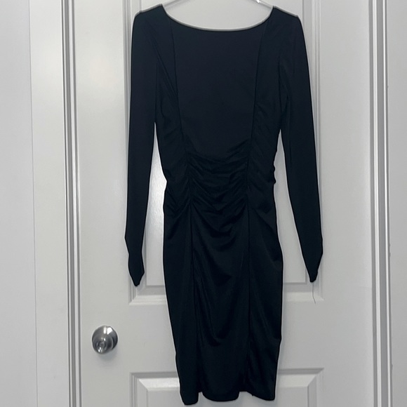 Little black dress with double ruching on the front, low mid back - Picture 1 of 1